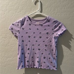 Cat & Jack Lavender Top with Black Bow Design